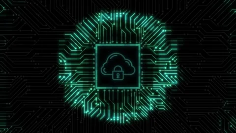 4k cloud security video, circuit board, cloud security Stock Footage 259963745