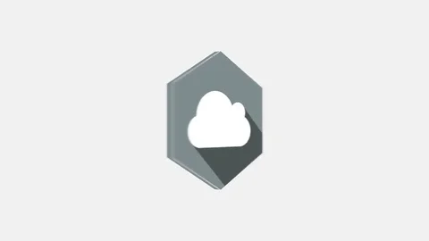 4k - Cloud  spinning icon on white background Stock Footage 72634094