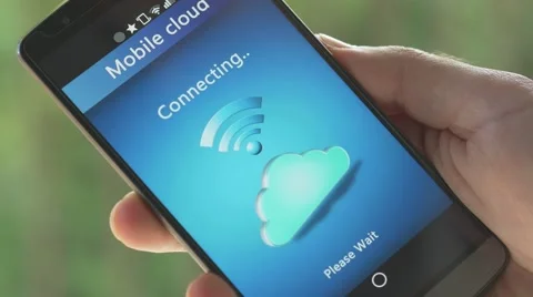 4K Cloud Storage on Smartphone Accessing Data Stock Footage 50779956