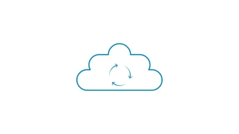 4K Cloud Storage Sync Animation Loop on White Background Stock Footage 317829154