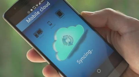4K Cloud Syncing Smartphone Screen 库存影片 50780430