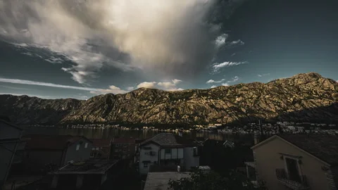 4K Cloud timelapse over mountains and sea Stock Footage 268885247