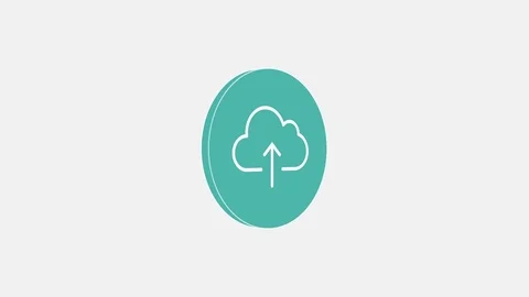 4k - Cloud uploading spinning icon on white background Stock Footage 72478577