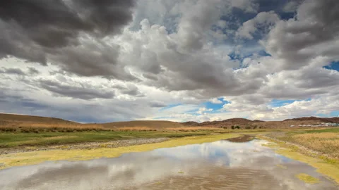 4K. Clouds above the Ongi river, Mongolia. Ultra HD, 4096x2304 Stock Footage 106936531