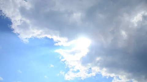 4K Clouds and Sun Stock Footage 22962852