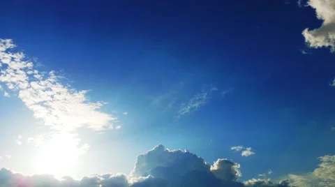 4K Clouds on Dark Blue Sky Motion Background Stock Footage 50382798