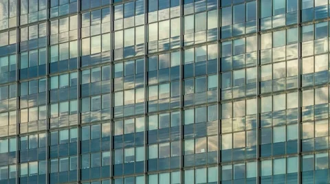 4K Clouds on glass Facade - modern architecture in Hamburg DSLR timelapse Stock Footage 41914385