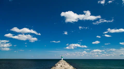 4K Clouds Over Lake Huron Video stock 51990788