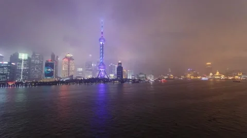 4K Clouds over Shanghai Stock Footage 54705235