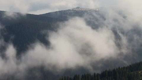 4K Clouds rolling over the forest Stock Footage 255517172