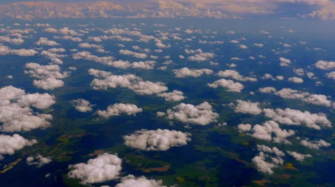 4K Clouds Viewed from Sky Aerial Vantage Point Background Stock Footage 64799553