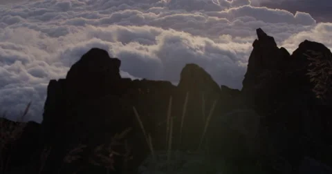 4K: Cloudscape with Rock Formations/Sunset Stock Footage 63356092