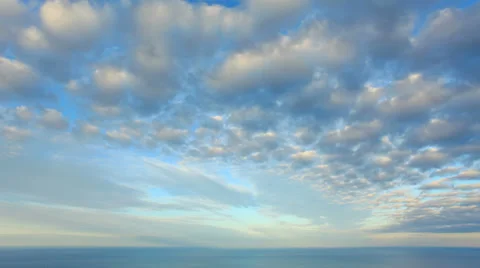 4K. Cloudy sky over the sea (Time Lapse). FULL HD, 4096x2304. Stock Footage 32152445