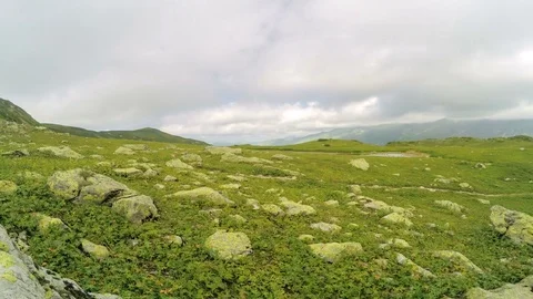 4K. Cloudy sky in the Valley of the Seven Lakes. Abkhazia, Ultra HD. 3840x216 Stock Footage 73847638