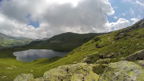 4K. Cloudy sky in the Valley of the Seven Lakes. Abkhazia, Ultra HD. 3840x216 Stock Footage 107020880