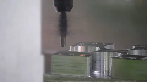 4K - CNC drilling machine works with sparks Stock Footage 195991083