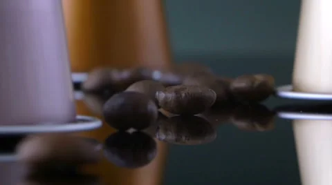 4K coffee beans and capsules Stock Footage 46933667