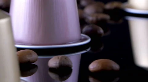 4K coffee beans and capsules Stock Footage 46936272