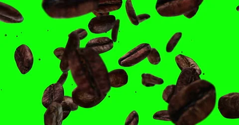 4K Coffee Beans Loop on Greenscreen Stock Footage 57736722