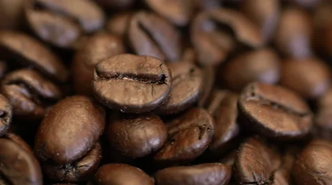 4k Coffee Beans Macro Close Up Rotating Video stock 45780573