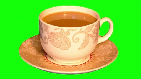 4k coffee cup with white coffee on saucer Stock Footage 50767086