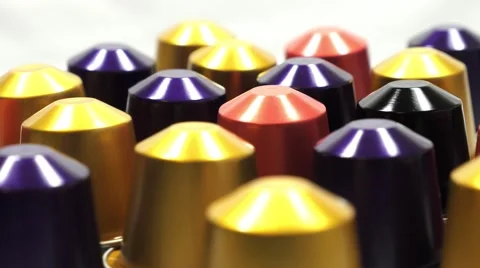4K - Coffee pods on white background Vídeo Stock 43211172