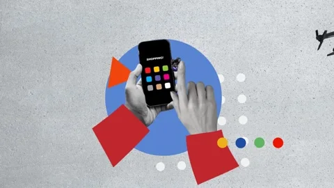 4K Collage Animation of Hand Finger Agressively Swiping Smartphone Screen when S Stock Footage 303688134