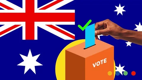 4K Collage Animation Hand inserting voting document paper inside Ballot Box Vot  Stock Footage 303688098