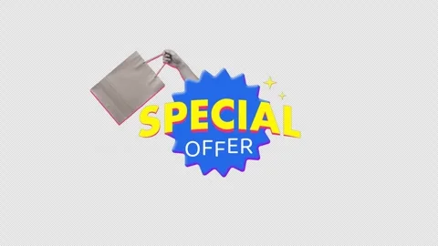 4K Collage Special Offer Animated Badge Video stock 322053085