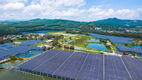 4K Collection of Solar Panels Video stock 341574326