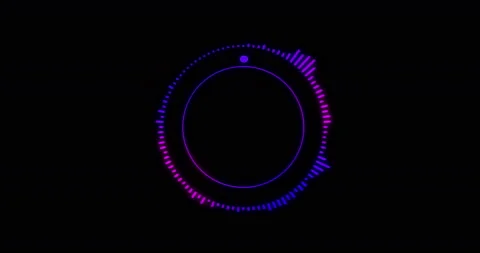 4k color animation of a circle of waveform audio with progress bar Stock Footage 132051231