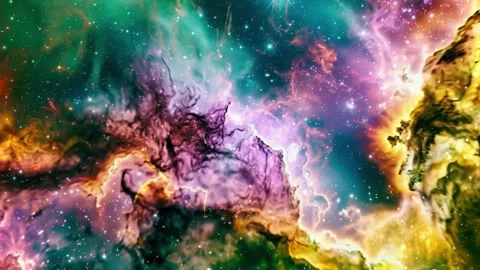 4k Color Nebula Flight Video stock 327147946