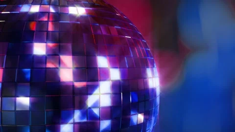 4k Colored Mirror Disco Ball Video stock 143341716