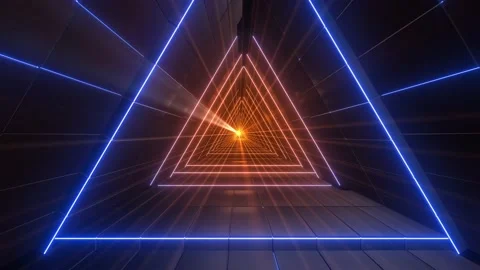 4K Colored Neon Tunnel 2 Stock Footage 221422698