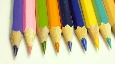 4k Colored Pencils Background Stock Footage 102420923