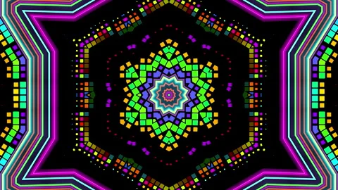 4k colorful abstract background dance floor several shining Stage lights Stock Footage 242094472
