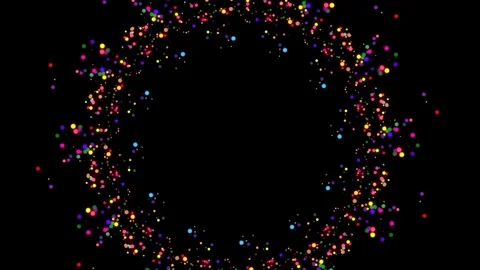 4k Colorful confetti frame, dynamic particles, multicolor background animation Stock Footage 100722885