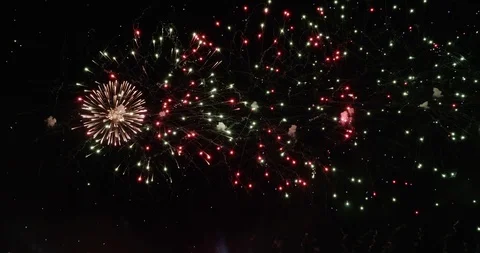 4K - Colorful firework balls. fps 59.94 Stock Footage 98924587