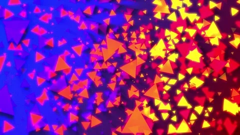 4K Colorful Glowing Triangles Motion Background Loop Stock Footage 344309172