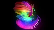 4K Colorful Looped Animation Of A Rainbow Colors Tape With Neon Light Moving In Stock Footage