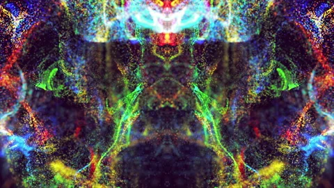 4k Colorful Mirror Animated Particles Background 4 Stock Footage 113683436