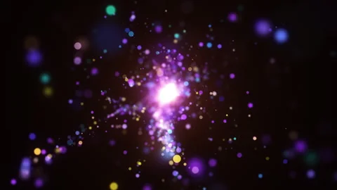 4k Colorful Particles Explosion. Motion Background. Colorful glitter particles Stock Footage 304221226