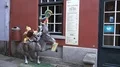 4k Colorful sculpture at building in city Bremen famous streets area Schnoor 4k or 4k+ Resolution