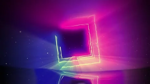 4k Colorful Square Shape Neon Lights Overlay Motion Background Stock Footage 328468051