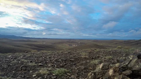 4K. Colorful sunset over the mountains Gurvan Saikhan of southern Mongolia. U Stock Footage 106943267