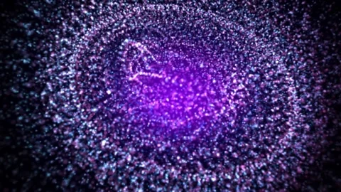 4k Colorful Tiny Bokeh Particles Galaxy Purple Circle Ring Motion Background Stock Footage 302942713