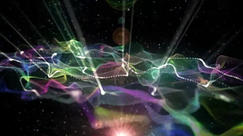 4k Colorful Waves Floating Particles Animation Background Stock-Footage 311316544