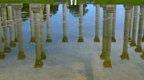 4k Column Reflection in Water Video stock 68195909