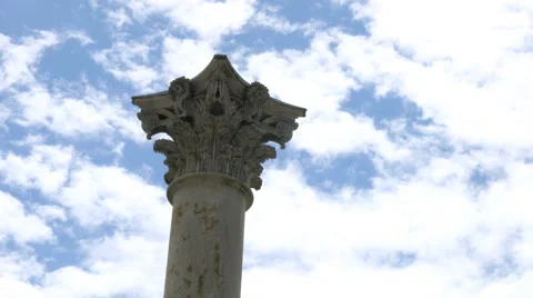 4k Column Top against Blue Sky Video stock 67845701