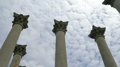 4k Columns Against Sky with Clouds Video stock 67849661